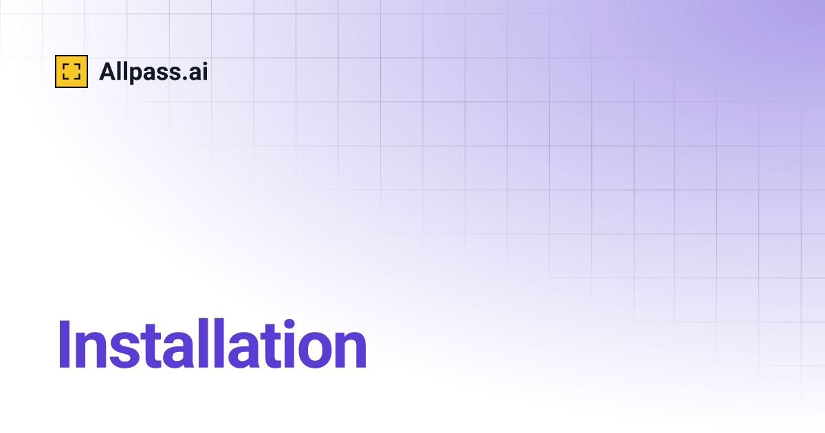 Installation allpass ai